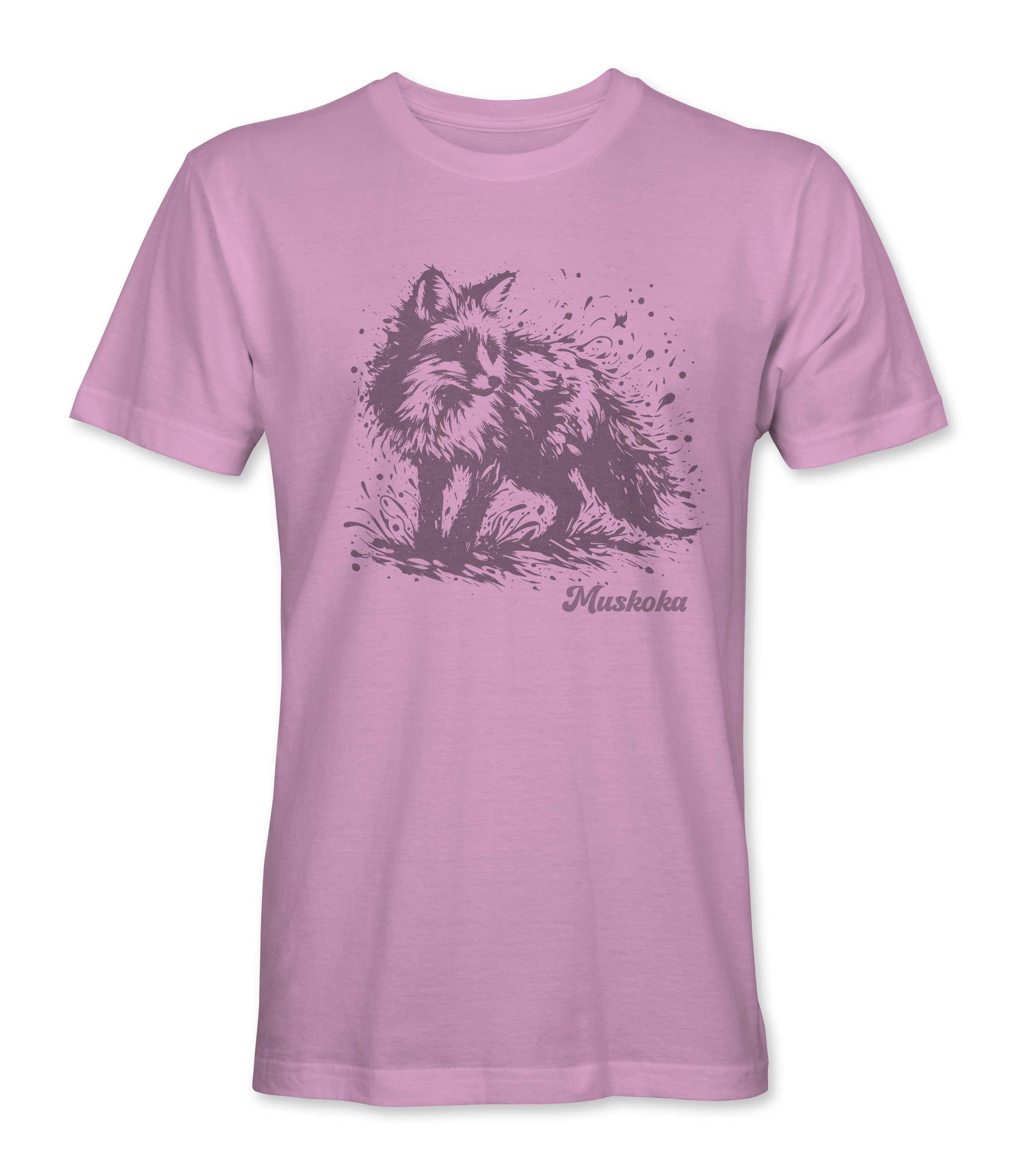 Fox on rose pink dyed